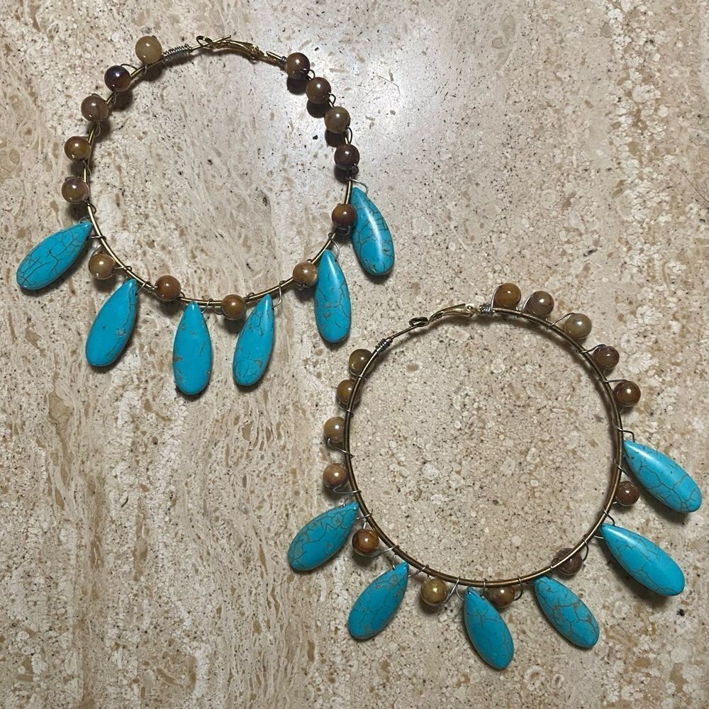 Handcrafted Hoop Beaded Earrings